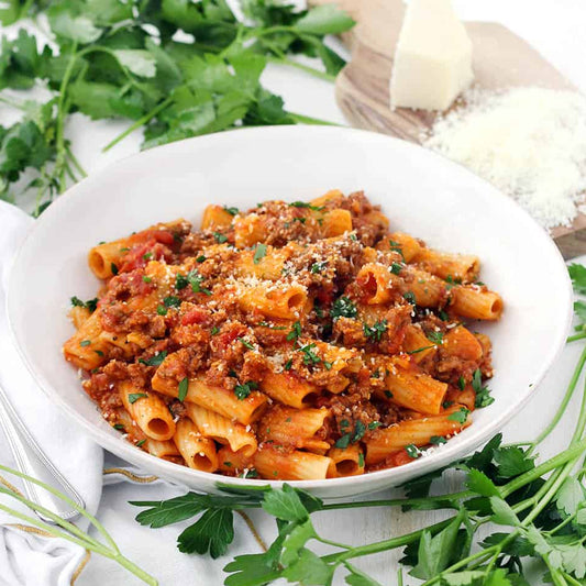 Penne Bolognese + kaas